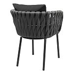 Стул мягкий с декором в виде плетеных лент на спинке и подлокотниках Semicircular Chair Decorated with Ribbons варинант исполнения - 10 | Loft Concept в Воронеже