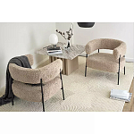 Кресло полукруглое мягкое с буклированной обивкой Armchair with Boucle Upholstery варинант исполнения - 4 | Loft Concept в Воронеже