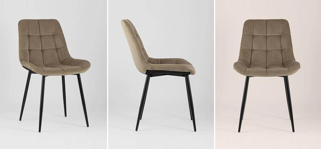 Стул NANCY Chair Коричневый Велюр Черные ножки Стул NANCY Chair Коричневый Велюр Черные ножки - Loft-Concept в Воронеже