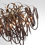 Люстра подвесная с объемной композицией из скрученных лент и металлических цепочек Atlantis Chain варинант исполнения - 3 | Loft Concept в Воронеже