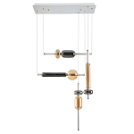 Люстра подвесная из металла и стекла Harmony of Strict Lines варинант исполнения - 1 | Loft Concept в Воронеже