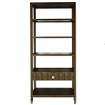 Стеллаж Elsa Dreams Walnut со стеклянными полками и ящиком варинант исполнения - 7 | Loft Concept в Воронеже