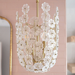 Подвесной светильник декорированный цветами из стекла Lightness of Flowers варинант исполнения - 4 | Loft Concept в Воронеже