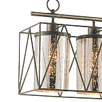 Люстра прямоугольная с 5-ю плафонами из стекла с узором Translucent Pattern варинант исполнения - 1 | Loft Concept в Воронеже