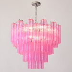 Элитная Люстра Textured Glass Pink Chandelier Ярко Розовое стекло варинант исполнения - 4 | Loft Concept в Воронеже