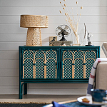 Комод для посуды из ротанга Felice Rattan Green варинант исполнения - 6 | Loft Concept в Воронеже