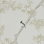 Обои ручная роспись Summer Night Blossom Colourway SC-122 on Bleached white dyed silk варинант исполнения - 1 | Loft Concept в Воронеже