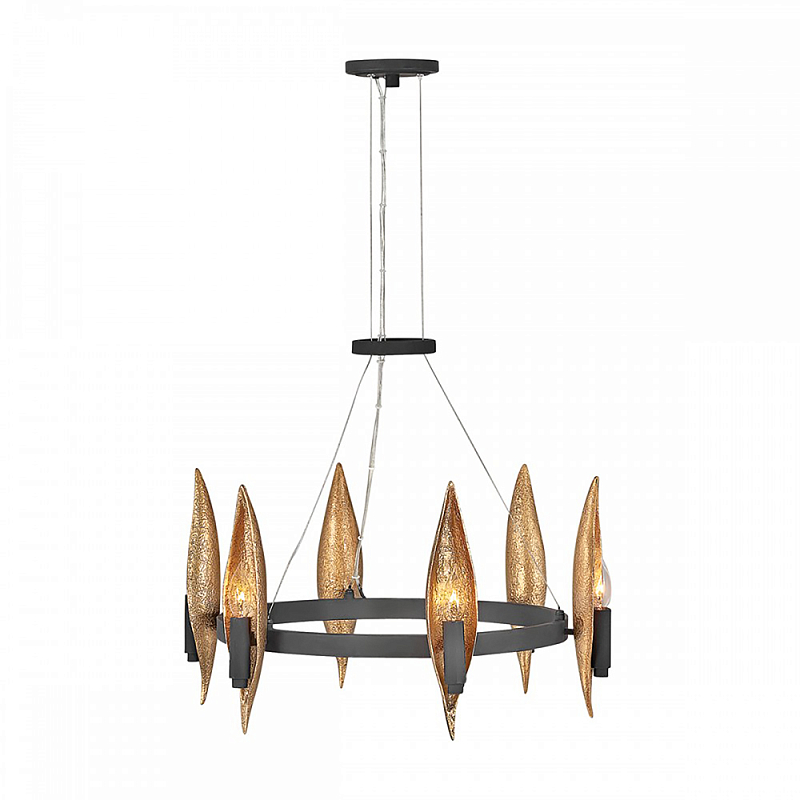 Люстра Hinkley 6 патронов Черный Янтарный в Воронеже | Loft Concept 