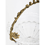 Чаша из прозрачного стекла на ножке с бронзовой ручкой в виде ветки Eden Garden варинант исполнения - 5 | Loft Concept в Воронеже