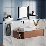 Настенное зеркало квадратной формы в черной металлической раме CORNER MIRROR BLACK варинант исполнения - 2 | Loft Concept в Воронеже