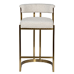 Стул барный букле бежевый с каркасом цвета матовое золото Tactility варинант исполнения - 1 | Loft Concept в Воронеже