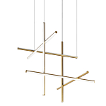 Люстра с 6-ю  пересекающимися цилиндрическими плафонами на тонких тросах Trumpet tube варинант исполнения - 1 | Loft Concept в Воронеже