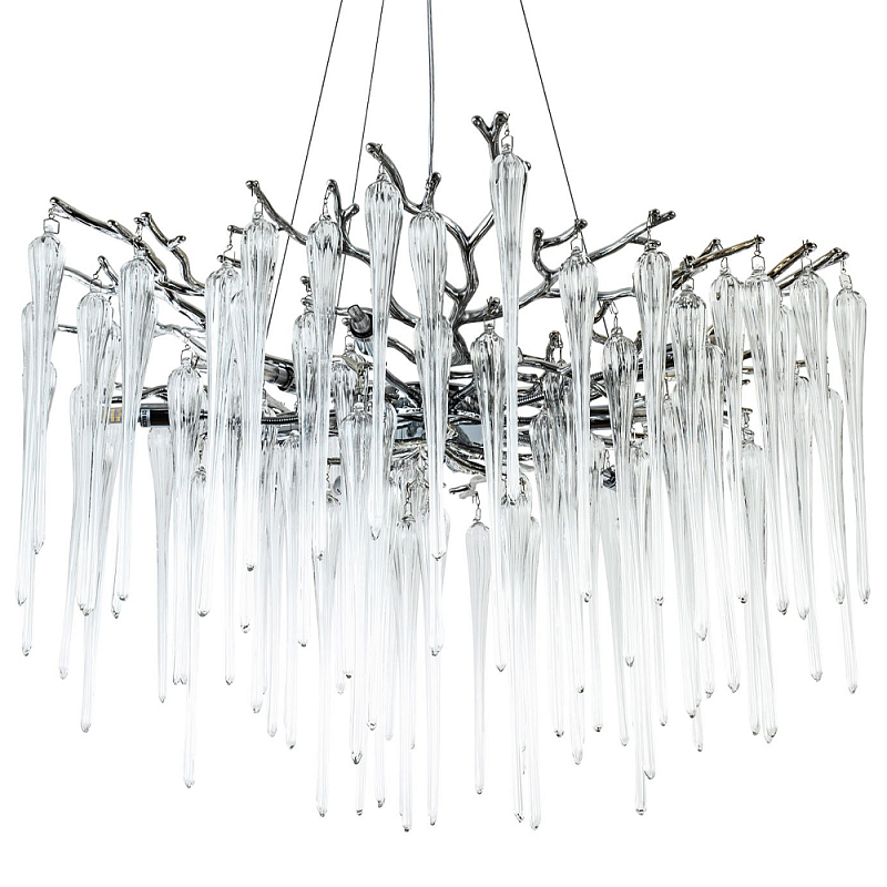 Люстра с хрустальными подвесками Frozen Drops Chandelier Chrome 10 Прозрачный Хром Люстра с хрустальными подвесками Frozen Drops Chandelier Chrome 10 Прозрачный Хром в Воронеже | Loft Concept