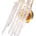 Бра с хрустальными прозрачными подвесками и круглым основанием золотого цвета FAIRYTREE Light варинант исполнения - 2 | Loft Concept в Воронеже