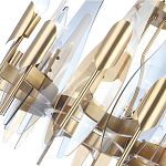 Люстра с вертикальными стеклянными элементами и металлическим каркасом цвета Латунь Vertical Glass варинант исполнения - 3 | Loft Concept в Воронеже