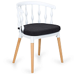 Пластиковый стул на ножках из массива бука Ferret Spiral White варинант исполнения - 7 | Loft Concept в Воронеже