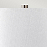 Настольная лампа с круглым фарфоровым основанием ручной работы с покрытием глазурью и белым абажуром из искусственного шелка Elstead Lighting варинант исполнения - 3 | Loft Concept в Воронеже