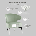 Современное мягкое кресло на металлических ножках Rakush Pistachio варинант исполнения - 9 | Loft Concept в Воронеже