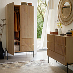 Шкаф с геометрическим рисунком на дверцах Anders Dark Wood варинант исполнения - 6 | Loft Concept в Воронеже