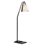 Торшер с черным каркасом и белым тканевым абажуром в форме конуса Stylish Solution варинант исполнения - 1 | Loft Concept в Воронеже