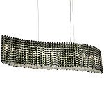 Линейная люстра изогнутой формы с хрустальными подвесками Crystal Art Chrome Green Linear Chandelier варинант исполнения - 1 | Loft Concept в Воронеже