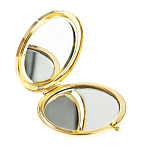 Зеркало карманное круглое двухстороннее из натурального камня Содалит в подарочной упаковке Gold Stone Mirrors варинант исполнения - 2 | Loft Concept в Воронеже