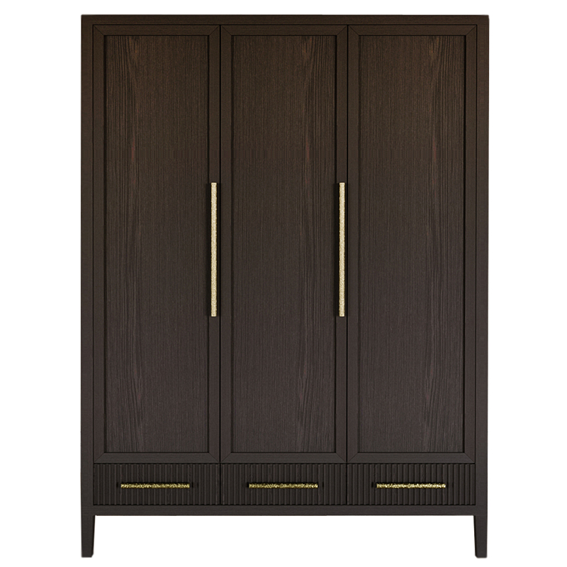 Большой Шкаф Primo Темный орех с 3 дверьми и 3 выдвижными ящиками Темный дуб Золотой в Воронеже | Loft Concept 