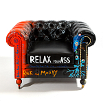 Кресло "Умный Умник" Rick and Morty graffiti chair натуральная кожа  варинант исполнения - 2 | Loft Concept в Воронеже