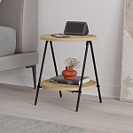 Стол приставной с 2-мя круглыми столешницами из дерева ESSEL OAK варинант исполнения - 6 | Loft Concept в Воронеже