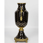 Ваза черного цвета из фарфора с золотистым узором и бронзовыми элементами Eden Garden porcelain and bronze варинант исполнения - 6 | Loft Concept в Воронеже