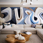 Арт-объект ручной работы Blue Abstraction из 4-х панелей варинант исполнения - 1 | Loft Concept в Воронеже