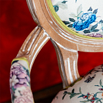 Полукресло из массива бука бежевое с изображением птиц и цветов Beige Green Chinoiserie Garden Chair варинант исполнения - 3 | Loft Concept в Воронеже