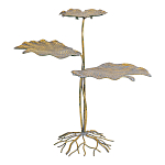 Столик приставной с тремя столешницами Тропические листья Tropical Forest gold варинант исполнения - 1 | Loft Concept в Воронеже