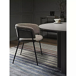 Стул полукруглый с каркасом из металла и мягким сиденьем и спинкой Soft Chenille варинант исполнения - 5 | Loft Concept в Воронеже