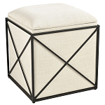 Пуф бежевый с черной металлической рамой Beige Pouf варинант исполнения - 4 | Loft Concept в Воронеже