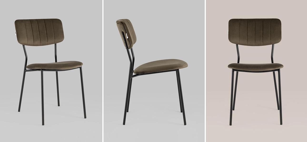 Стул Singer Chair без подлокотника Коричневый Велюр Стул Singer Chair без подлокотника Коричневый Велюр - Loft-Concept в Воронеже