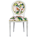 Стул светло-серый из натурального бука с изображением птицы в саду Blooming Colored Birds варинант исполнения - 1 | Loft Concept в Воронеже