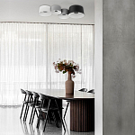 Потолочный светильник с 2-мя цилиндрическими абажурами серого и черного цвета Urban Dome варинант исполнения - 7 | Loft Concept в Воронеже