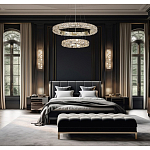 Люстра из 2-х колец с мозаичным хрустальным оформлением Sparks of Crystal варинант исполнения - 2 | Loft Concept в Воронеже