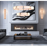 Люстра с 2-мя кольцами с текстурным природным рисунком IceFlame варинант исполнения - 6 | Loft Concept в Воронеже