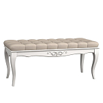 Банкетка из массива бука с бежевой обивкой из велюра White Provence варинант исполнения - 1 | Loft Concept в Воронеже